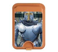 Medievale Templare Heavy Armor Knight Magnetic Card Wallet Holder Stand per iPhone 16 15 14 13 Pro Max, Multicolore
