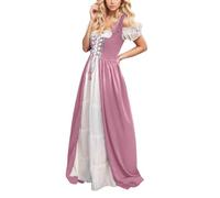 Medievale Vestito Donna Vintage, Abbigliamento Medievale per Donna Elegante Abito Rinascimentale da Donna Maniche Lunghe Vestiti Donna Vintage Cosplay Abito da Lungo in Stile retrò Abiti da Ballo
