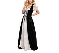 Medievale Vestito Donna Vintage, Abbigliamento Medievale Per Donna Elegante Abito Rinascimentale da Donna Maniche Lunghe Vestiti Donna Vintage Cosplay Abito da Lungo in Stile Retrò Abiti da Ballo
