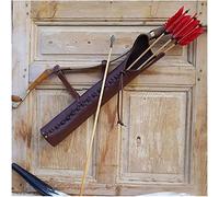 Medievale Vintage Freccia Faretra Pu Leather Uomo Tiro con L'Arco Faretra Retro Cintura Faretra Arco Freccia Hip Hanger Cavaliere Vichingo Cacciatore Caccia Tiro con L'Arco Accessorio, Stile Medieva
