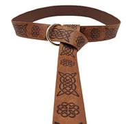 medievalViking Renaissance WaistBelt- Embossed PU Leather Adjustable