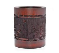 Medifier - Bicchiere portapenne vintage in bambù cinese, per scrivania plum blossoms, orchid, bamboo and chrysanthemum