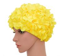 Medifier Cuffia da bagno vintage con petali floreali retrò da donna giallo