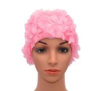 Medifier Cuffia da donna in stile rétro con petali floreali, ideale per piscina (Rosa2)