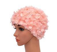 Medifier, cuffia da donna stile rétro con petali, motivo floreale, da piscina, Pink