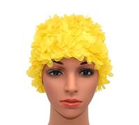 Medifier, cuffia da donna stile rétro con petali, motivo floreale, da piscina, Yellow