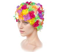 Medifier Cuffia da nuoto con petali floreali retrò multicolore cuffia da bagno elastica antiscivolo cuffia da doccia per donne ragazze colore 1
