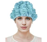 Medifier Cuffia da nuoto retrò con petali di fiori 3D vintage cuffia da doccia per donne ragazze blu pavone