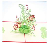 Medigy Pop-up 3D Biglietto d'auguri fatto a mano, Scheda in bianco,Loto dell'acqua