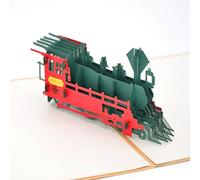 Medigy Pop-up 3D Biglietto d'auguri fatto a mano, Scheda in bianco,Retro treno