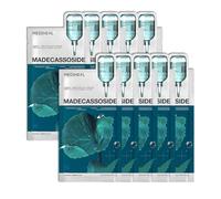 Mediheal Madecassoside Essential Foil Mask per riparare le imperfezioni, confezione da 10, contiene Madecassoside e acido ialuronico con purezza al 98%, migliora la barriera contro l'umidità e nutre