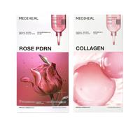 Mediheal - Rose PDRN Essential Mask - 10pcs & Collagen Essential Mask - 10pcs Set
