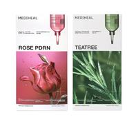 Mediheal - Rose PDRN Essential Mask - 10pcs & Teatree Essential Mask - 10pcs Set