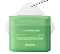Mediheal Teatree Trouble Pad - Pads in Cotone Quadrati con Tea Tree & Lactobacillus - 100 Pads per la Cura della Pelle Sensibile e Acneica, Vegani, 375g