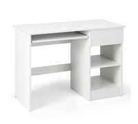 MEDIMALL Scrivania per computer per casa e ufficio con contenitore, scrivania multifunzione con vassoio per tastiera, cassetto estraibile e supporto per CPU, postazione di lavoro per PC con ripiano