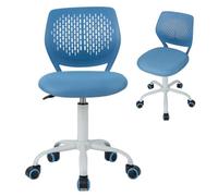 MEDIMALL Sedia da scrivania per bambini, colore blu, ergonomica, sedia da ufficio per bambini, età 8-12 anni, con supporto lombare, sedia da scrivania con schienale basso, per ragazze e ragazzi