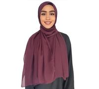 Medinah - Foulard Hijab musulmano in chiffon, 175 x 70 cm, per donna, made in Turkey, Vino rosso #49, 175x70cm