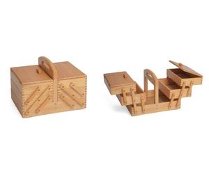 Medio IN Legno Cantilever Cestino Cucito - 3 Livello Cucito Kit Creativo Luce