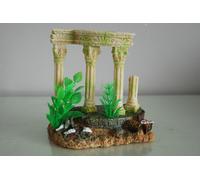 Medio Vecchio Romano Tempio Greco Rovina Colonne Decorazione & Piante 15 x 11 x