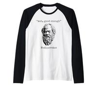 Mediocrates: Meh, Abbastanza Buono - Lazy Logic Sloth Wisdom Meme Maglia con Maniche Raglan