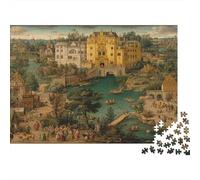 Medioevo Castle,Puzzle Per Adulti 1000pcs (75x50cm),Giochi Di Sfida Giornata del popolo luminosa