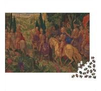 Medioevo Style|Cavalieri marciano attraverso una vegetazione lussureggiante| Puzzle Divertenti Per Tutta La Famiglia 1000pcs (75x50cm) Adulti
