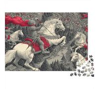 Medioevo Warrior And Knight on White Cavallo Jigsaw Puzzle 1000pcs (75x50cm) Adulti Puzzle Gioco EduGattoivo Decorazioni Per La Casa