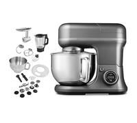 MEDION 3 in 1 robot da cucina universale (digitale, 1.200 watt, 8 livelli, impastatore, frullatore, ciotola per la preparazione del gelato, display digitale touch, MD18430) Titanio