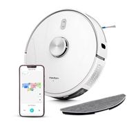 MEDION Aspiratore robotizzato stazione di aspirazione, navigazione laser e funzione di pulizia X41 SW+ (potente aspirazione da 8000Pa, robot aspirapolvere 2in1, mappatura precisa, aree Go & No Go