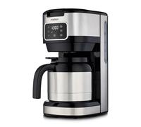 MEDION Caffettiera con caraffa thermos e timer (caffettiera a filtro, 10 tazze, 1,25 litri, 900 watt, timer, antigoccia, display, MD11019) acciaio inox
