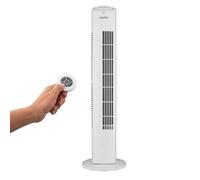 MEDION E11 TF Ventilatore a torre con telecomando (3 velocità, modalità silenziosa notte, 45 W, oscillazione orizzontale 60°, timer, MD12067) bianco