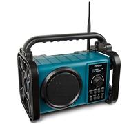 MEDION E66877 Radio da cantiere DAB+ (custodia robusta, resistente agli spruzzi (IP44), Bluetooth 5.0, radio FM PLL, luce di lavoro a LED, funzionamento a batteria e a rete) blu
