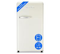 MEDION Frigorifero retrò 91 litri, altezza 91 cm (piedini regolabili in altezza), ripiani in vetro regolabili in altezza, cassetto trasparente per verdure, a libera installazione, MD37800 crema