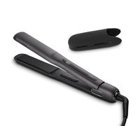 MEDION HS1 Piastra con display (5 impostazioni di calore regolabili, piastre riscaldanti flessibili in ceramica/tourmalina con sensore di temperatura, piastra per capelli) grigio