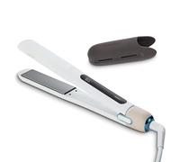 MEDION HS1 Piastra con display (5 impostazioni di calore regolabili, piastre riscaldanti flessibili in ceramica/tourmalina con sensore di temperatura, piastra per capelli) bianco