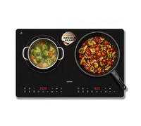 MEDION IC20D Piastra induzione 2 fuochi 3500 W ultrasottile | 8 programmi automatici, modalità DIY, display LED, controllo touch, vetro senza giunzioni