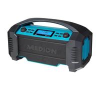 MEDION Radio da cantiere LIFE (E66050), Radio DAB+ e Bluetooth per esterni e interni, Radio portatile e ricaricabile ideale per il campeggio o il giardino e resistente all'acqua