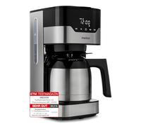 MEDION Macchina da caffè con caraffa termica e timer (8 tazze, 1,2 L, 900 W, 3 livelli, funzione mantenimento caldo, antigoccia, display, MD18458) acciaio inox