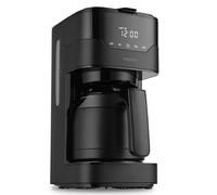 MEDION Macchina da caffè con thermos e timer (macchina filtro, 8 tazze, 1,2 litri, 900 Watt, 3 livelli, funzione di mantenimento in caldo, timer timer, antitropo, display, MD18458) nero opaco
