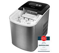 Medion MD 17739 - Contenitore per cubetti di ghiaccio, 2,2 litri, 2 dimensioni di cubetti di ghiaccio, pannello di controllo elettronico, in acciaio inox