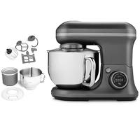 MEDION Robot da cucina (1.200 watt, 8 impostazioni, miscelare impastare mescolare, display digitale, ciotola in acciaio inox da 5 litri, ciotola per la preparazione del gelato, MD18420) antracite