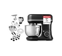 MEDION 3 in 1 robot da cucina universale (digitale, 1.200 watt, 8 livelli, tritatutto per impastare e frullare, ciotola per preparare il gelato, display digitale touch, MD18430) nero