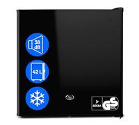 MEDION Mini frigorifero con serratura e vano freezer 42 L, silenzioso piccolo frigorifero per ufficio hotel minibar campeggio gaming, bevande alimenti ghiaccio, porta reversibile, MD 370001 nero
