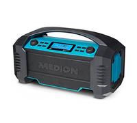 MEDION Radio da cantiere LIFE (E66050), Radio DAB+ e Bluetooth per esterni e interni, Radio portatile e ricaricabile ideale per il campeggio o il giardino e resistente all'acqua