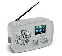 MEDION Radio Internet con DAB+ IRE-1 (DAB+, Wi-Fi, FM, Bluetooth, protezione contro spruzzi, antenna telescopica, Spotify Connect, sveglia, dimmer) grigio