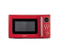 MEDION retro microonde (20 litri, circa 800 watt, 5 impostazioni microonde, display digitale, funzione scongelamento, compatto) rosso