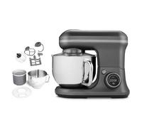MEDION Robot da cucina (1.200 watt, 8 impostazioni, miscelare impastare mescolare, display digitale, ciotola in acciaio inox da 5 litri, ciotola per la preparazione del gelato, MD18420) antracite