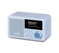 MEDION S66822 Mini radio DAB+ portatile con Bluetooth (batteria ricaricabile, display a colori oscurabile, antenna telescopica, sleep timer, sveglia, snooze, AUX, USB-C) blu