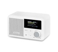 MEDION S66822 Mini radio DAB+ portatile con Bluetooth (batteria ricaricabile, display a colori oscurabile, antenna telescopica, sleep timer, sveglia, snooze, AUX, USB-C) bianco