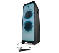 MEDION Sistema audio per feste X61200 (2 x 80W RMS, con microfono, karaoke party box, Bluetooth, funzione DJ, pannello frontale a LED, light show, USB, AUX, cinch)